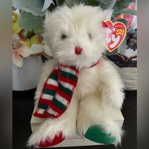 🆕🎄 RETIRED RARE TY BEANIE BABY BEAR “MUFFLER”. MWMT!